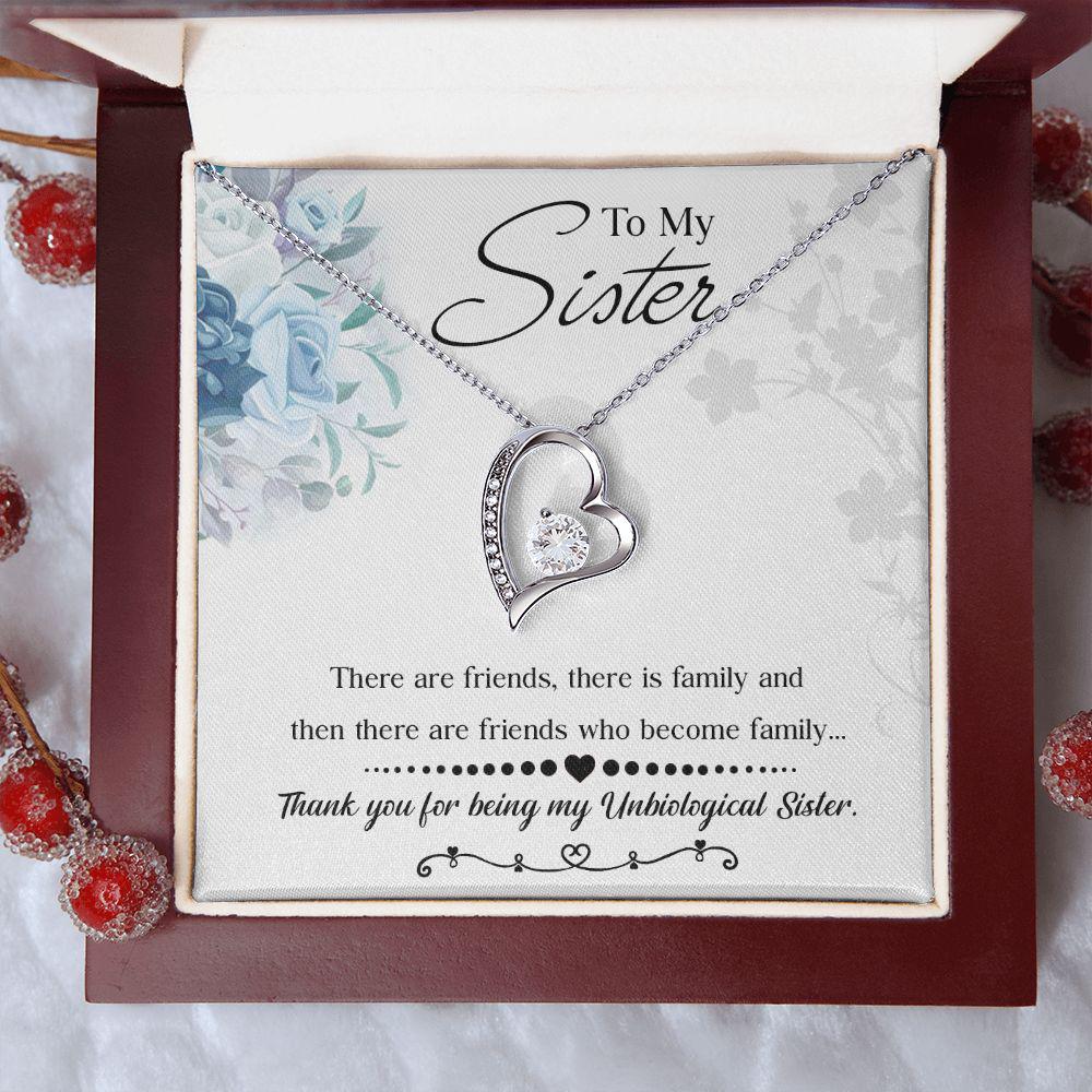 To My Sister Thank You For Being My Unbiological Sister Necklace With Message Card, Birthday Gift, Meaningful Gift For Sister, Love From Sis. 1551.jpg