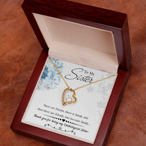 To My Sister Thank You For Being My Unbiological Sister Necklace With Message Card, Birthday Gift, Meaningful Gift For Sister, Love From Sis. 1552.jpg