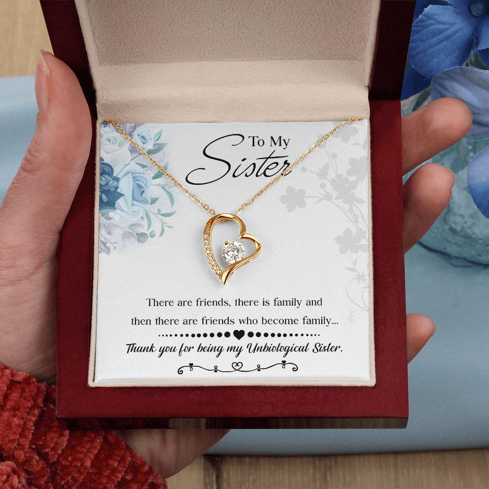 To My Sister Thank You For Being My Unbiological Sister Necklace With Message Card, Birthday Gift, Meaningful Gift For Sister, Love From Sis. 1553.jpg