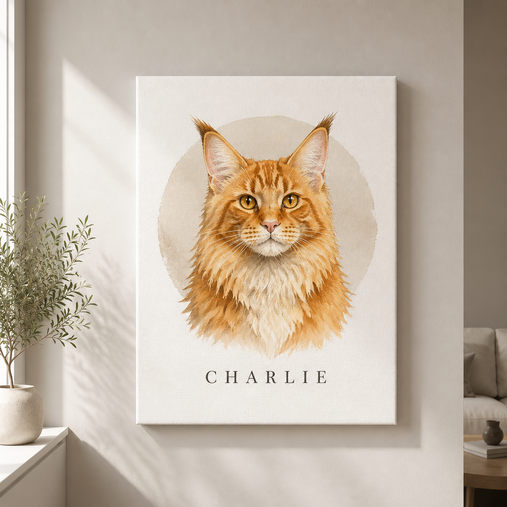 Custom Watercolor Pet Portrait Canvas – Photo to Art with Name - Personalized Canvas 155c2116-1340-4d9e-a549-297a86360338.png