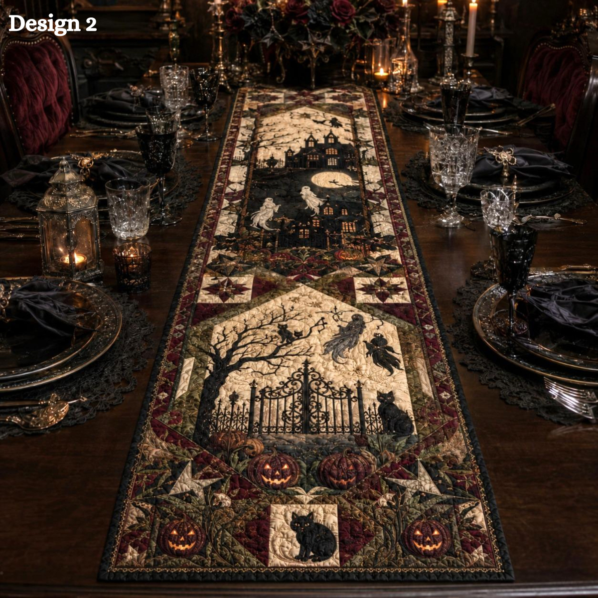 Halloween Quilted Table Runner, Fall Table Runner, Pumpkin Cat Ghost Bat Table Decor, Spooky Autumn Dining Table Runner Halloween Home Decor 15719f84-0cfe-46a5-a937-82b22a65ee74-design-2.png