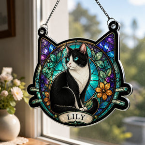 Custom Cat Stained-Glass Suncatcher – Pet Name - Personalized Suncatcher Ornament 158788d3-91b4-42ee-8672-163d010db2e0.jpg