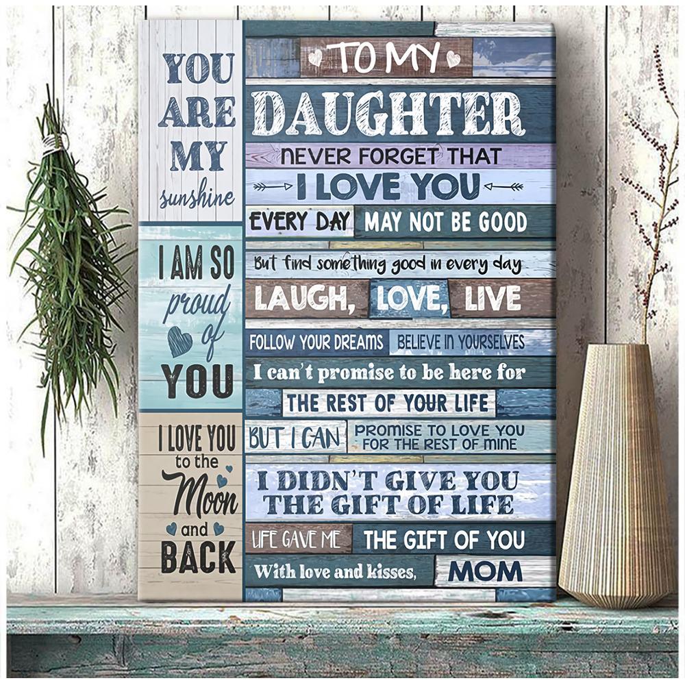  Gift For Daughter Portrait Canvas, To My Daughter You Are My Sunshine Home Decor Wall Art Visual Art 1598332061992.jpg