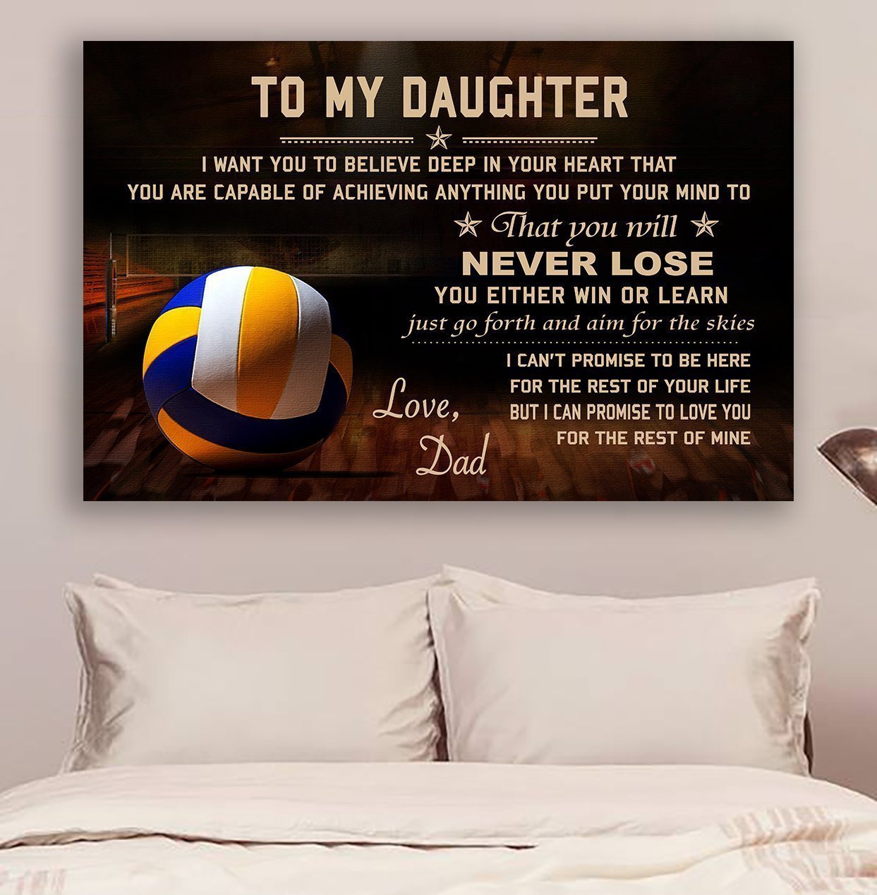 Gift For Daughter Canvas volleyball Dad to daughter never lose 1598332068714.jpg