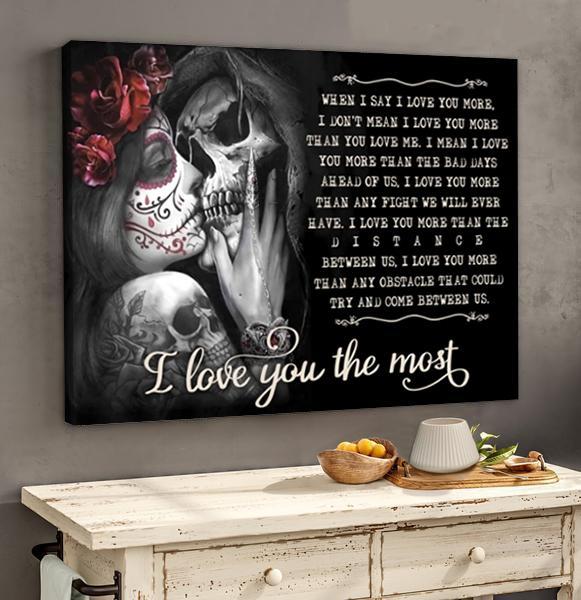 Gift For Couple Landscape Canvas Skull Flower I Love You The Most Romantic Home Decor Wall Art Visual Art 1598332087174.jpg