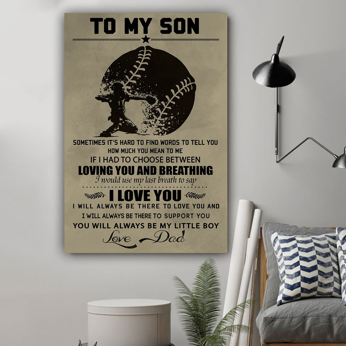 Baseball Canvas Dad to son Loving you and breathing 1598332090716.jpg
