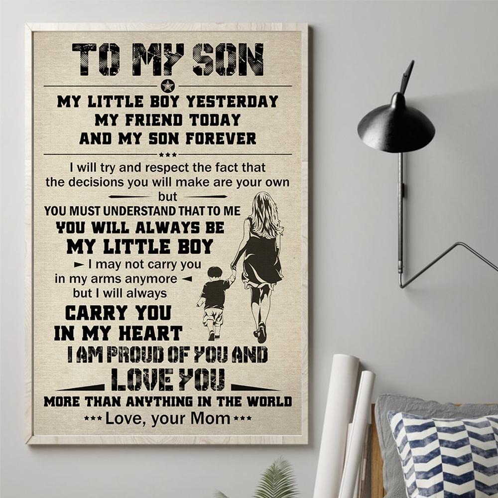 Gift For Son Canvas Mom To Son My Little Boy Yesterday 1598332091837.jpg
