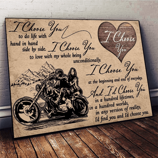 Gift For Couple Canvas I Choose You Biker Landscape Home Decor Wall Art Visual Art 1598332092037.jpg