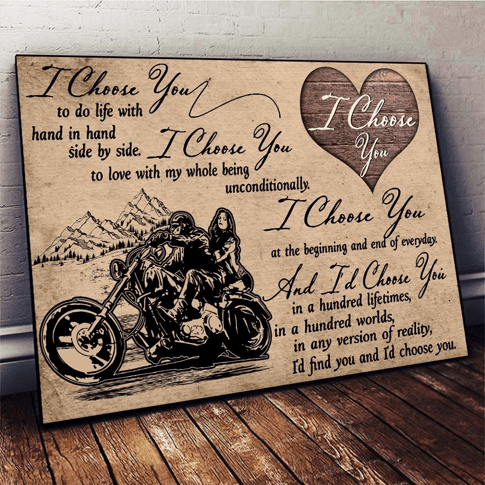 Gift For Couple Canvas I Choose You Biker Landscape Home Decor Wall Art Visual Art 1598332092037.jpg