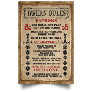 Gift For Tavern Portrait Canvas Dungeons & Dragons Tavern Rules , Gift For Friend Home Decor Wall Art Visual Art 1598332092974.jpg