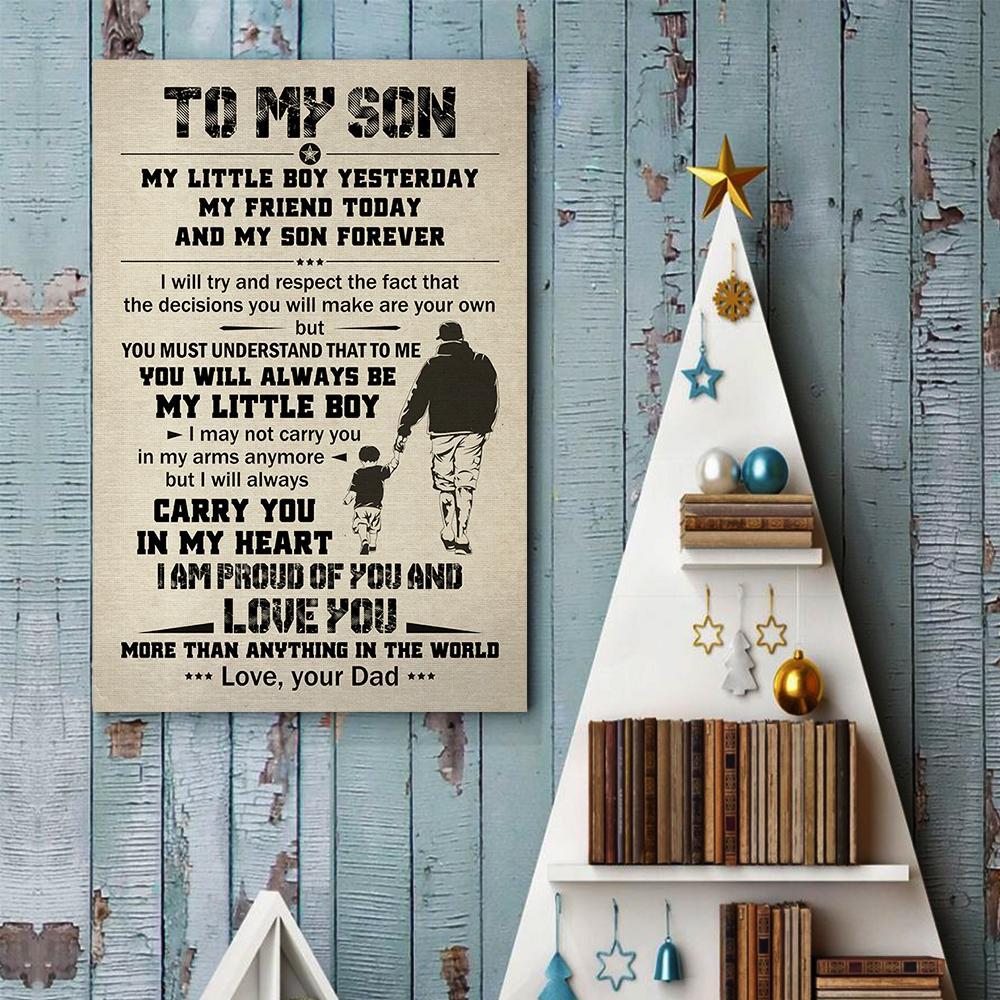 Gift For Son Portrait Canvas To My Son My Little Boy Yesterday My Friend Today And My Son Forever Home Decor Wall Art Visual Art 1598332094623.jpg