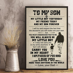 Gift For Son Portrait Canvas To My Son My Little Boy Yesterday My Friend Today And My Son Forever Home Decor Wall Art Visual Art 1598332094679.jpg