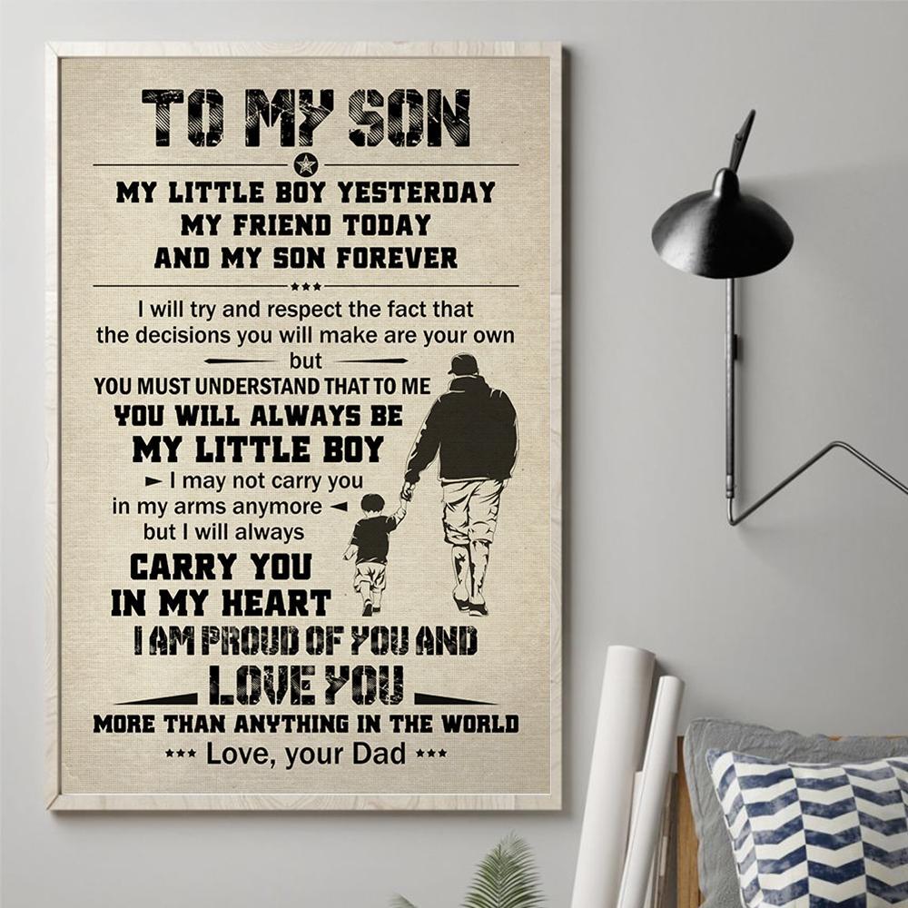 Gift For Son Portrait Canvas To My Son My Little Boy Yesterday My Friend Today And My Son Forever Home Decor Wall Art Visual Art 1598332094779.jpg