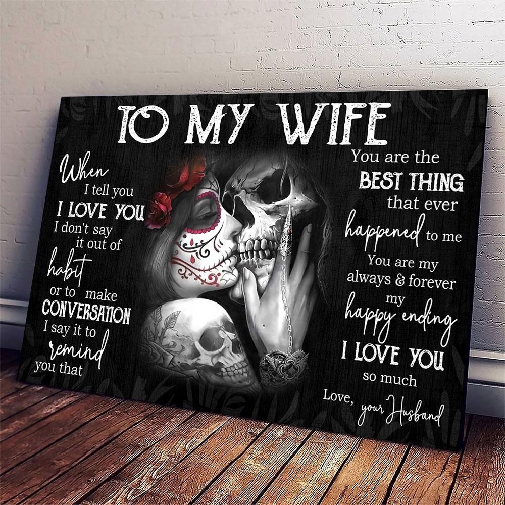 Gift For Wife Landscape Canvas To My Wife ,For Skull Lovers ,For Couples Home Decor Wall Art Visual Art 1598332095656.jpg