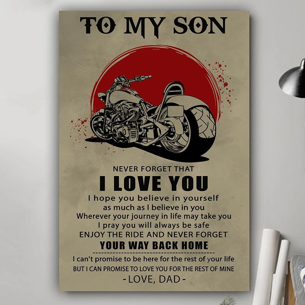 To my son never forget biker Canvas Gift for son from dad 1598332097776.jpg