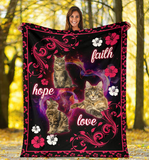 Maine Coons Faith Hope Love Fleece Blanket - Quilt Blanket 1598332099977.jpg