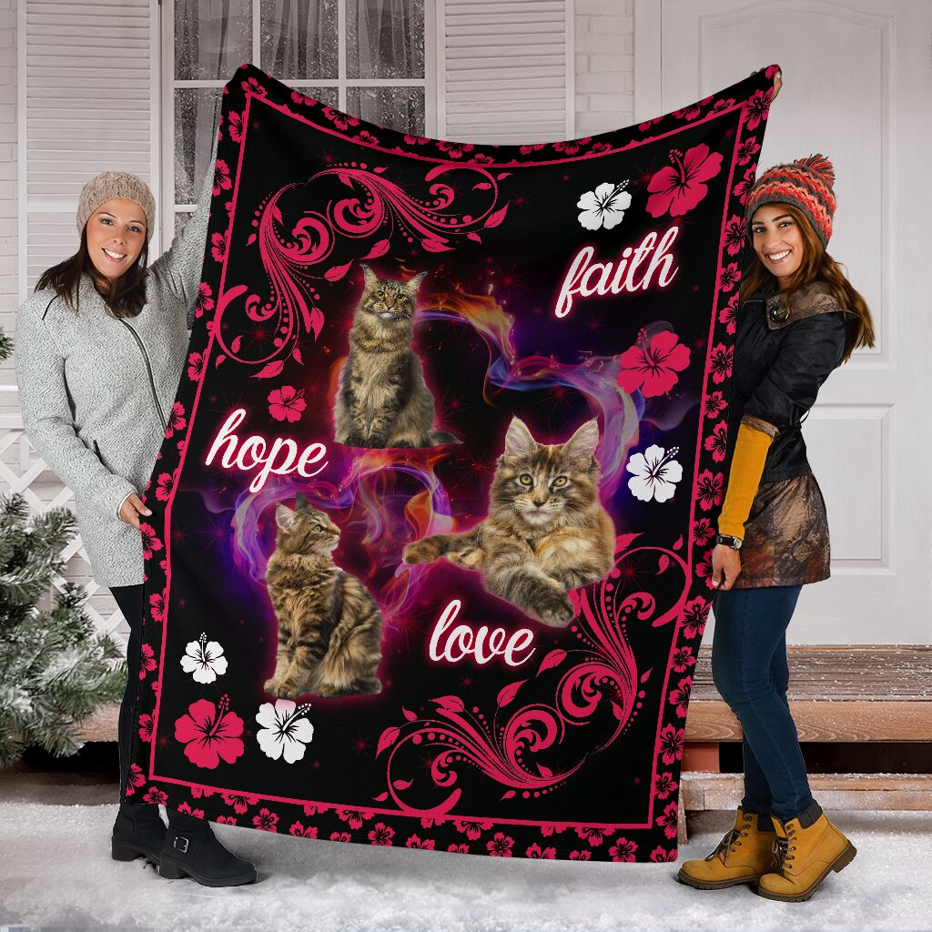 Maine Coons Faith Hope Love Fleece Blanket - Quilt Blanket 1598332100047.jpg