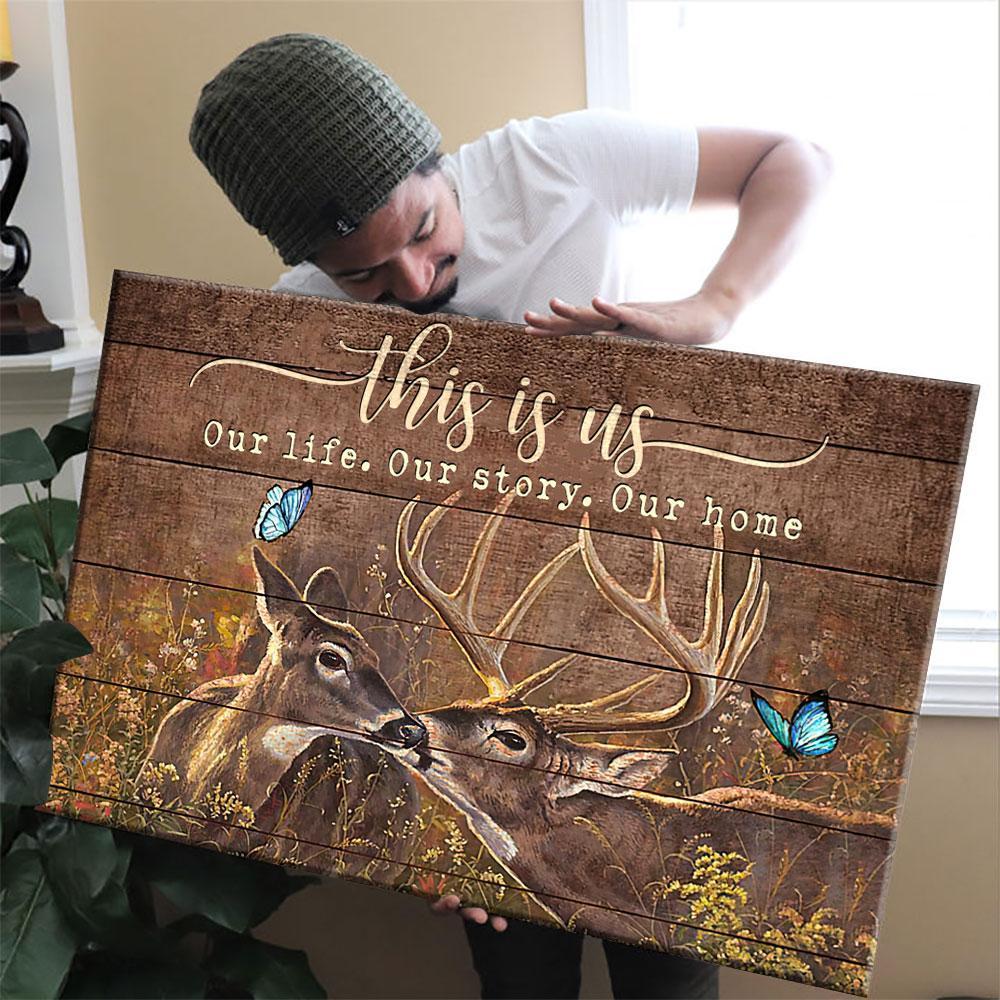 Gift For Couple Canvas This Is Us Deer Couple Butterfly Horizontal Canvas Gift For Anniversay Couple 1598332104167.jpg