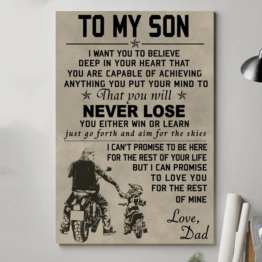 To my son never lose biker Canvas Gift for son from dad 1598332105596.jpg