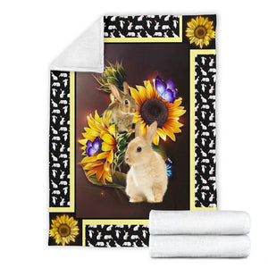 Rabbit Dark Sunflower Fleece Blanket - Quilt Blanket 1598332111242.jpg