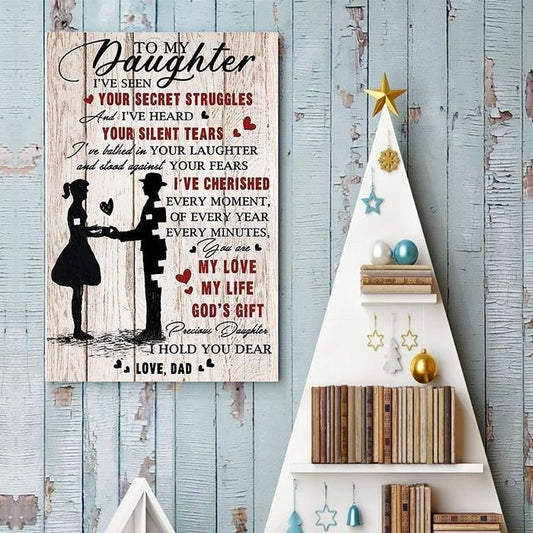 Gift For Daughter Canvas Dad To Daughter My Love, My Life, My Gods 1598332111245.jpg