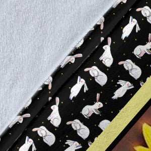 Rabbit Dark Sunflower Fleece Blanket - Quilt Blanket 1598332111303.jpg