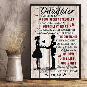 Gift For Daughter Canvas Dad To Daughter My Love, My Life, My Gods 1598332111357.jpg