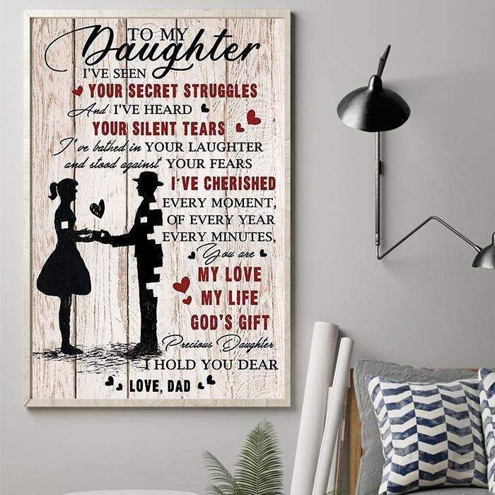 Gift For Daughter Canvas Dad To Daughter My Love, My Life, My Gods 1598332111461.jpg