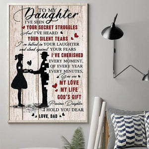 Gift For Daughter Canvas Dad To Daughter My Love, My Life, My Gods 1598332111461.jpg