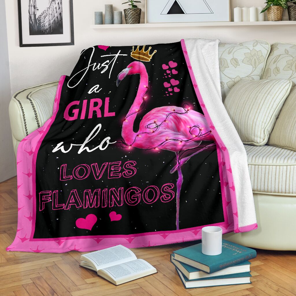 Flamingo Blanket, Just A Girl Who Loves Flamingos 1598332115998.jpg