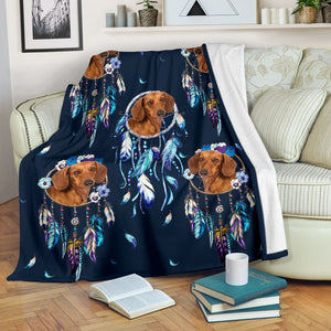 Dachshund Dream Catcher Fleece Blanket - Quilt Blanket 1598332122147.jpg