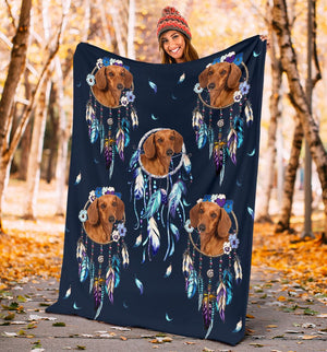 Dachshund Dream Catcher Fleece Blanket - Quilt Blanket 1598332122489.jpg