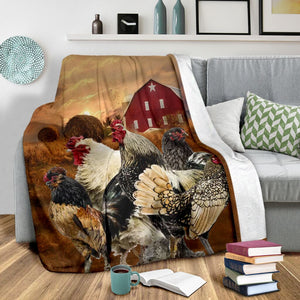 Chicken Farm Sunset Fleece Blanket - Quilt Blanket 1598332123815.jpg