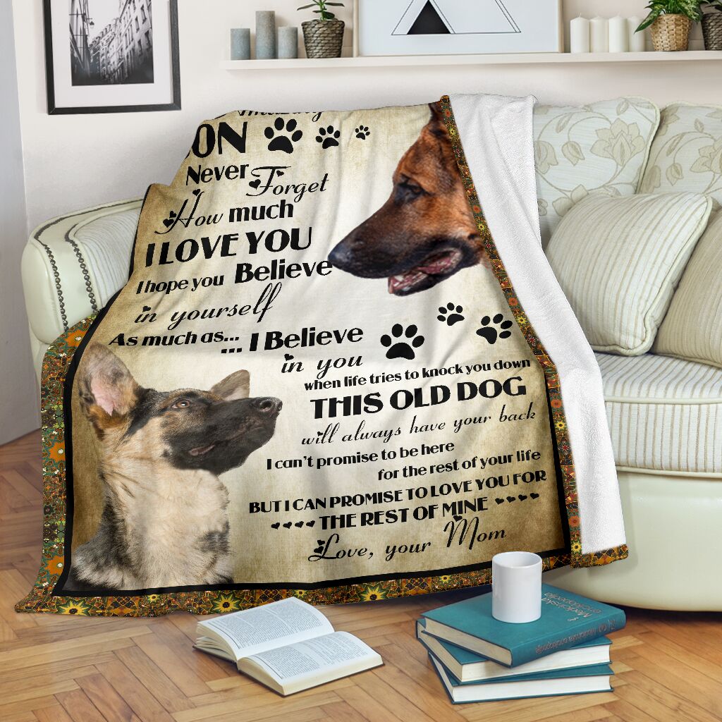 Gift For Son Blanket, German Shepherd To My Son Believer In Yourself - Love From Mom 1598332134583.jpg