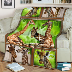 Giraffe Green Window Fleece Blanket - Quilt Blanket 1598332135208.jpg