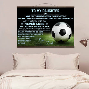 Gift For Daughter Canvas with the wood frame to my daughter Soccer wall decor visual art 1598332136395.jpg