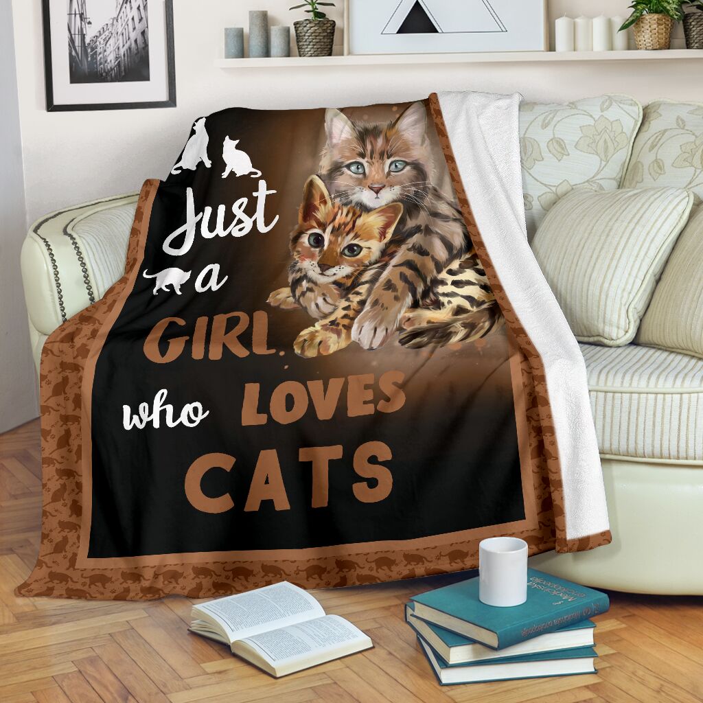 Gift For Girlfriend Blanket, Just A Girl Who Loves Cats 1598332143488.jpg