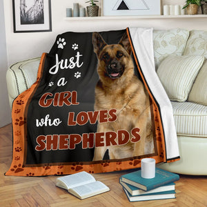 German Shepherd Dog Blanket, Just A Girl Who Loves German Shepherds, Dog Lovers 1598332144871.jpg