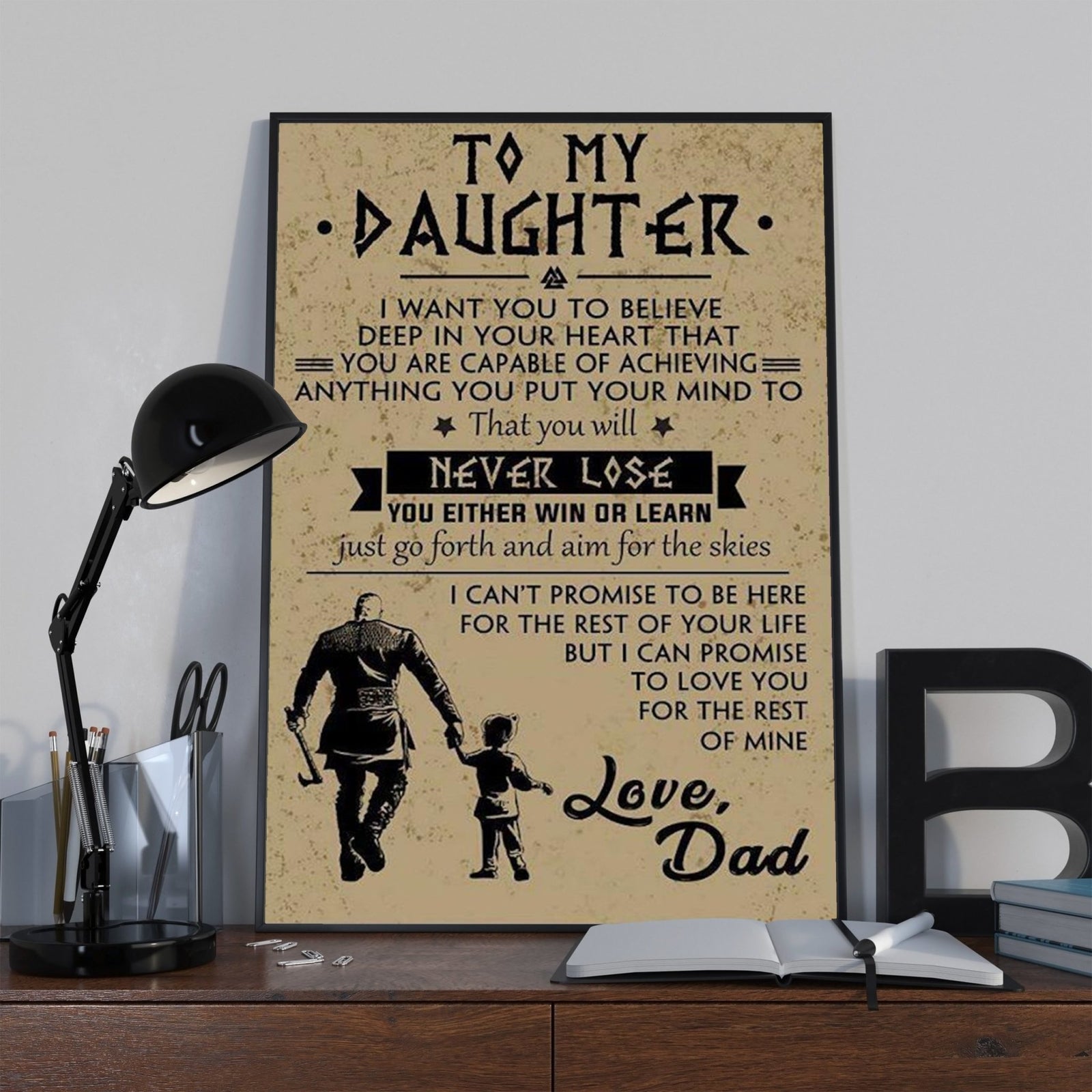 Gift For Daughter Portrait Canvas To My Daughter I Want You To Believe That You Will Never Lose From Dad Home Decor Wall Art Visual Art 1598332153385.jpg