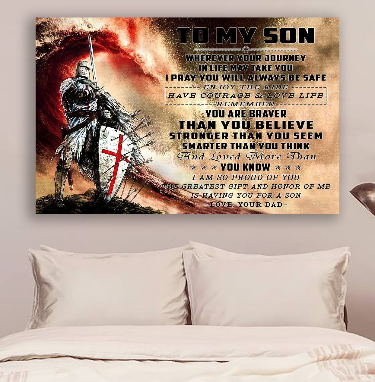 Knight templar Canvas | Dad to Son | Wherever your journey v2 | wall decor visual art 1598332159630.jpg