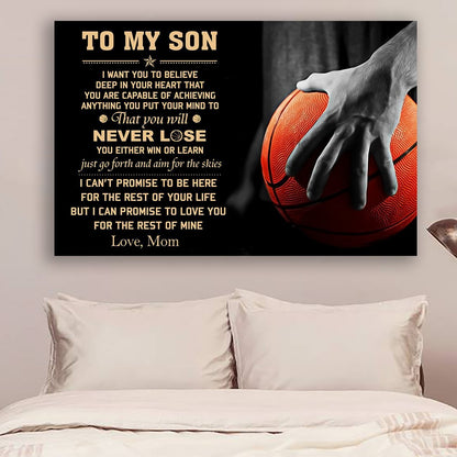 Basketball Canvas Mom to son Never lose wall decor visual art 1598332169540.jpg