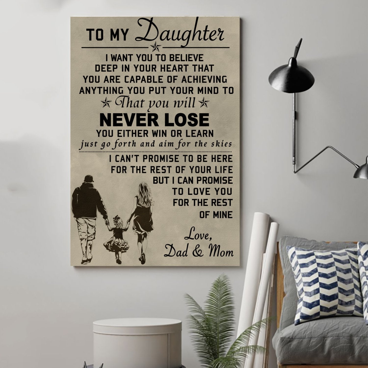 family Canvas to my daughter wall decor visual art 1598332170866.jpg