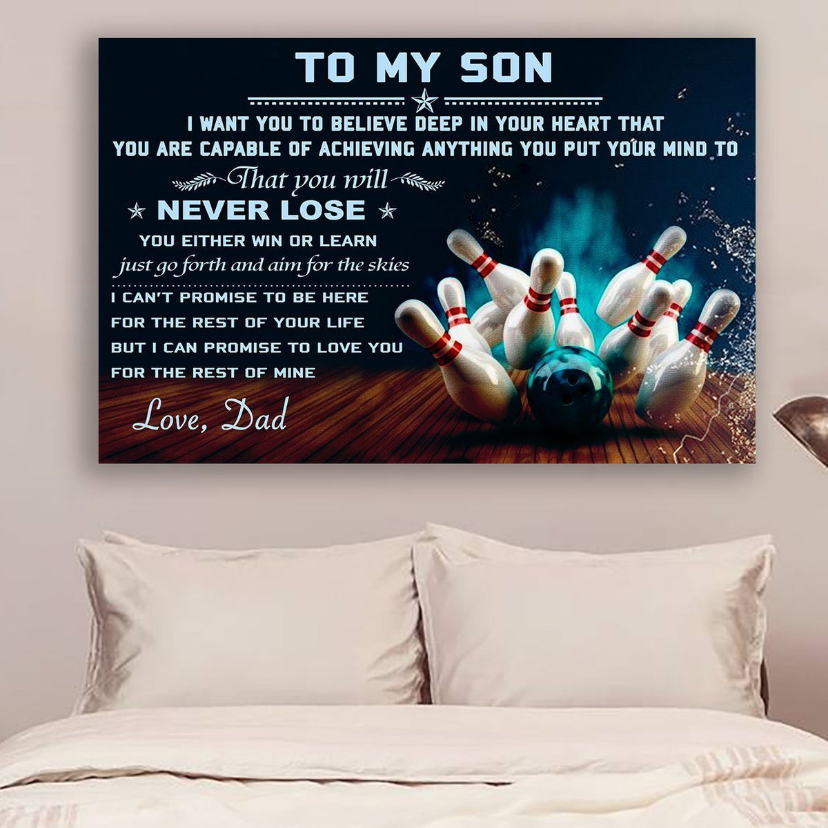 bowling Canvas Dad to son never lose wall decor visual art 1598332173721.jpg