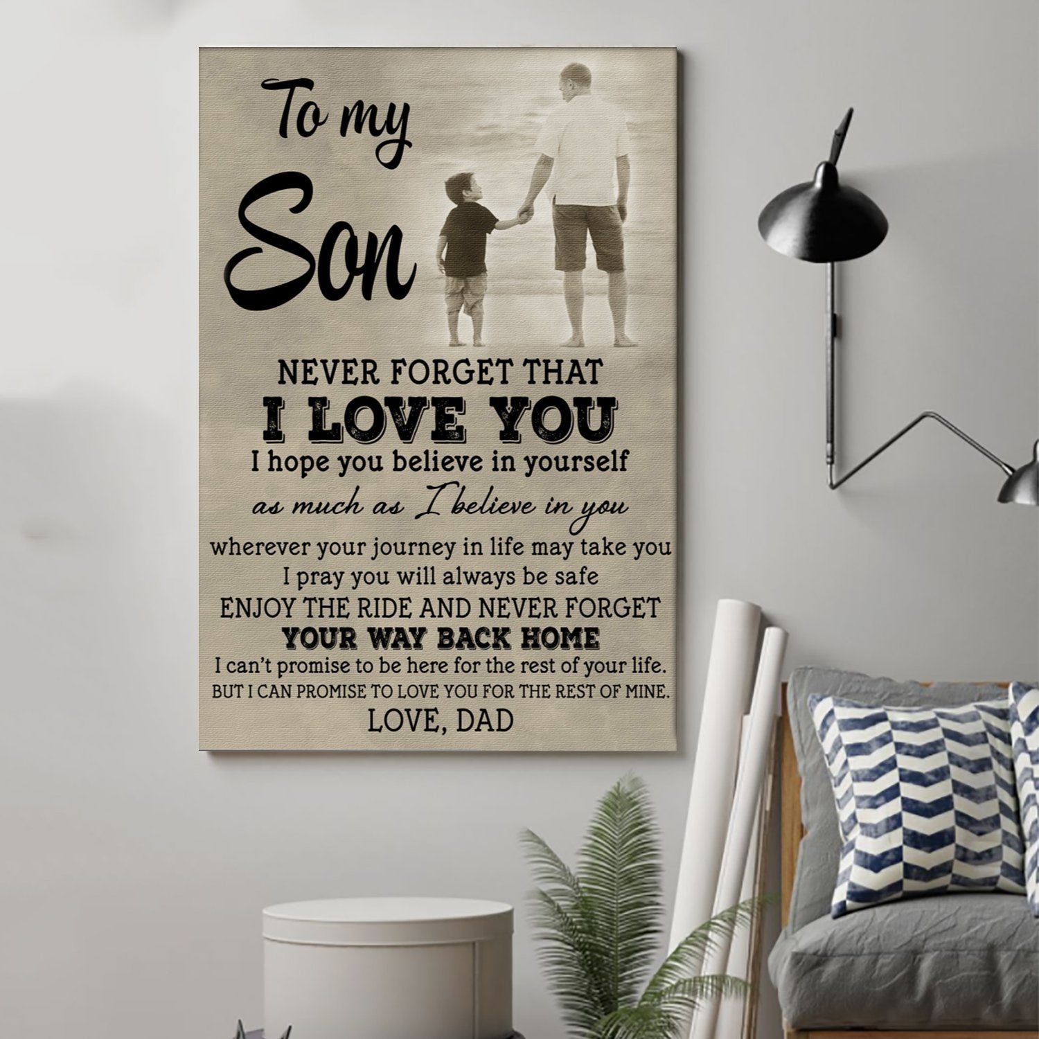family Canvas to my son never forget that wall decor visual art 1598332176580.jpg