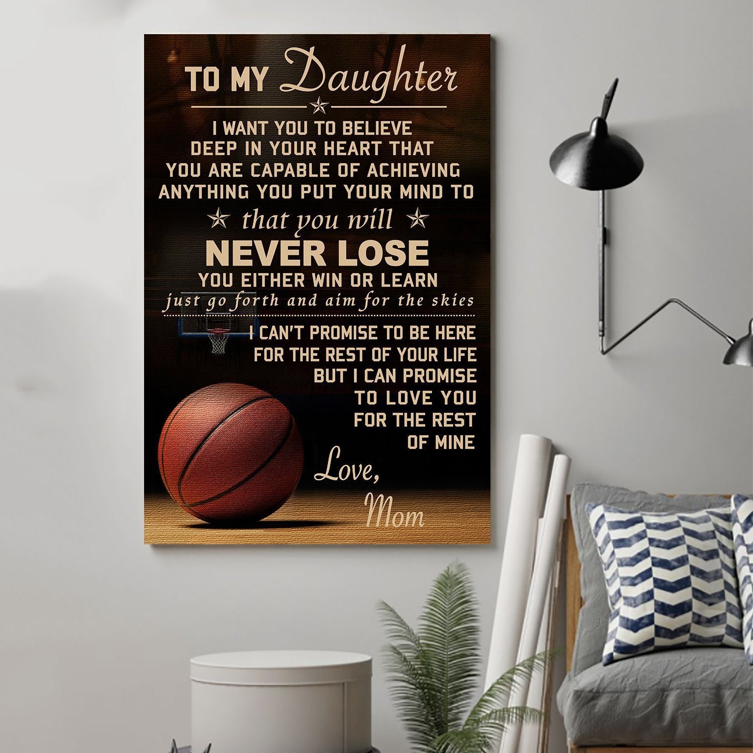 Basketball Canvas Mom to daughter never lose wall decor visual art 1598332179882.jpg