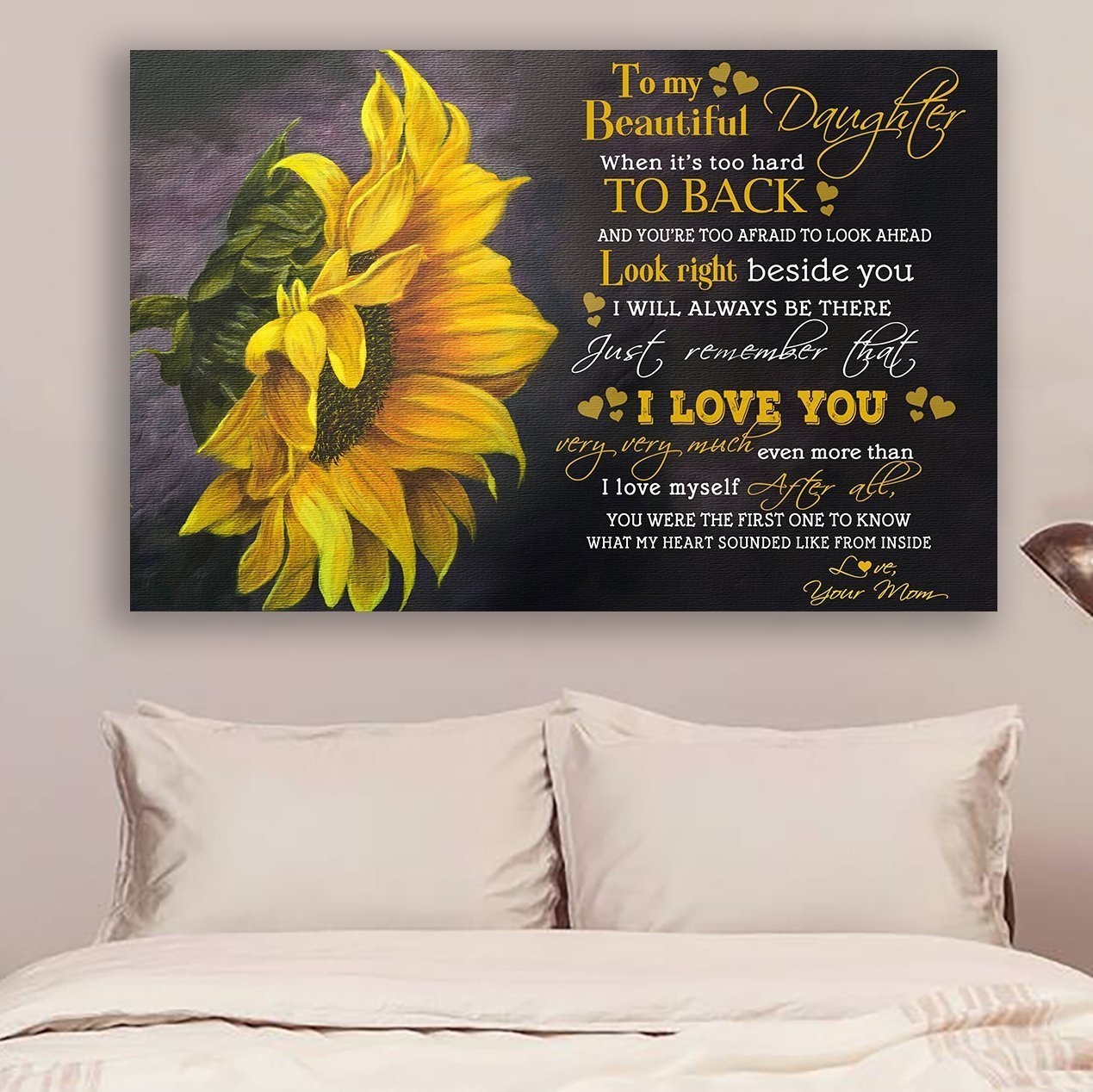 sunflower Canvas Mom to daughter I love you wall decor visual art 1598332182933.jpg