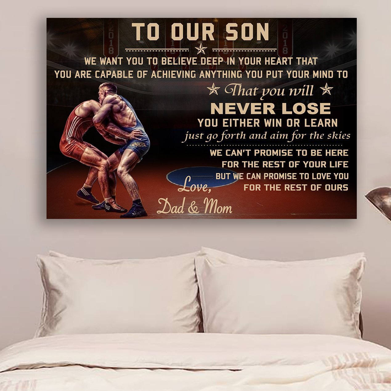 Wrestling To Our Son Never Lose Landscape Canvas Gift For Our Son From Dad & Mom Wall Decor Wall Art Visual Art 1598332185227.jpg