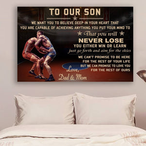 Wrestling To Our Son Never Lose Landscape Canvas Gift For Our Son From Dad & Mom Wall Decor Wall Art Visual Art 1598332185227.jpg