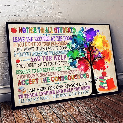 Classroom Landscape Canvas Student Notice To All Students Classroom Decor Wall Art Visual Art 1598332196154.jpg