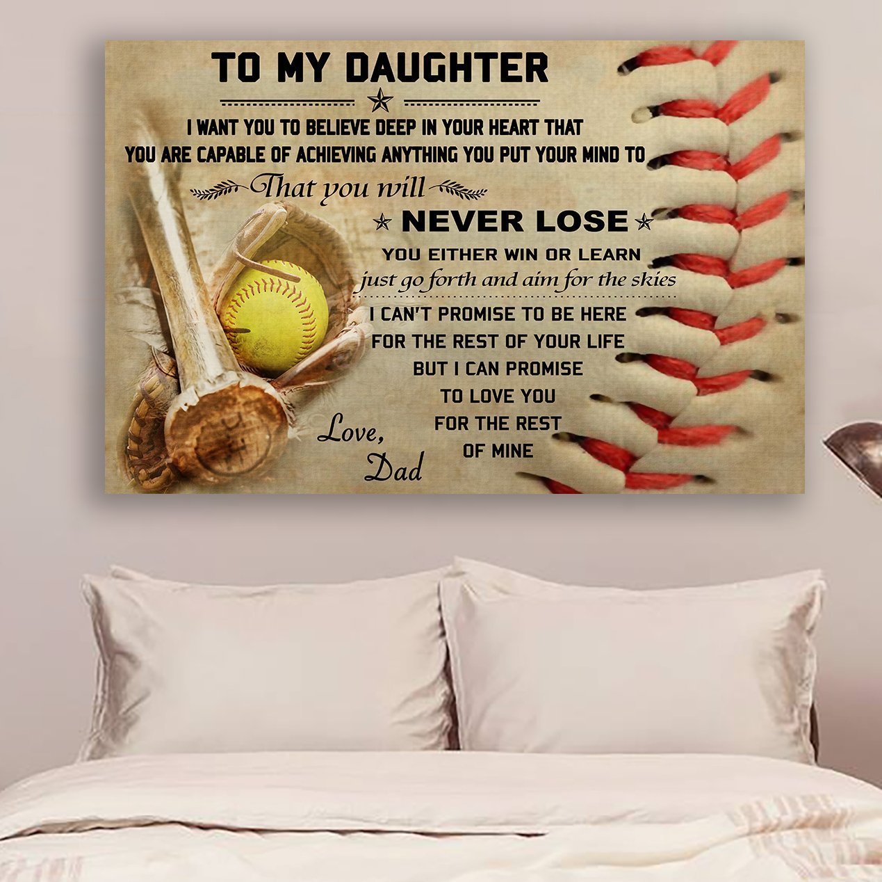 softball Canvas | dad daughter | never lose | wall decor visual art 1598332203869.jpg